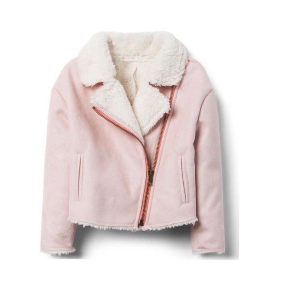 Edge Style Other - • 5X H P • Toddlers Sherpa Moto Jacket - Pink